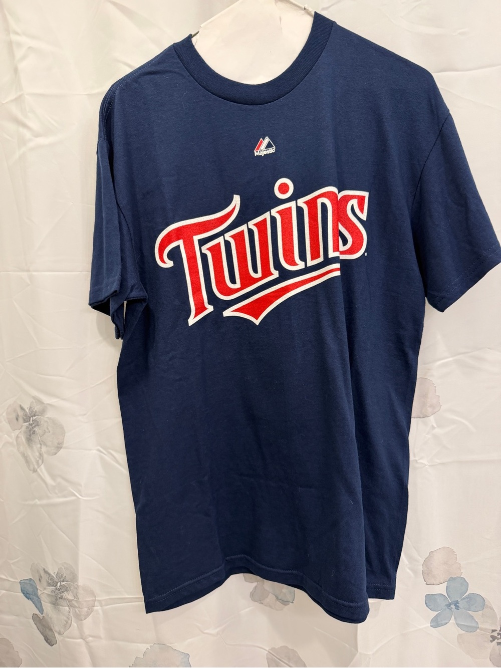 Majestic Navy Minnesota Twins MLB Logo Tee with Red and White Script “DAD”